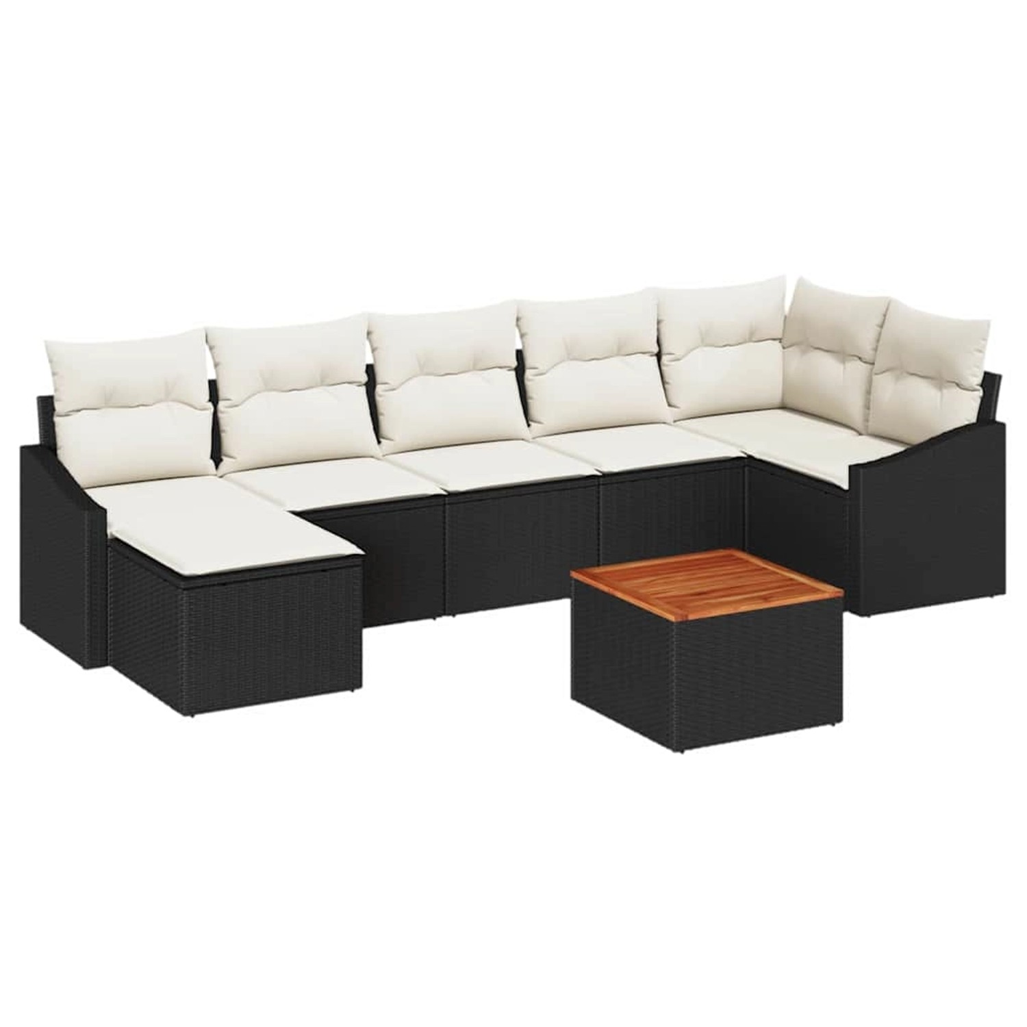 vidaXL Garten-Sofa-Set 8-Tlg Schwarz Weiß 3356528 günstig online kaufen