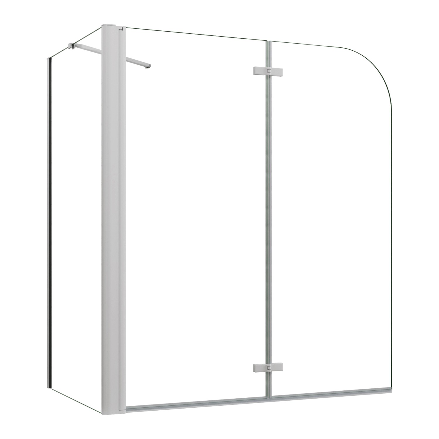 AICA 90cm Weiß Badewannenaufsatz 2-tlg. Faltwand mit 75cm Seitewand 6mm Nan günstig online kaufen