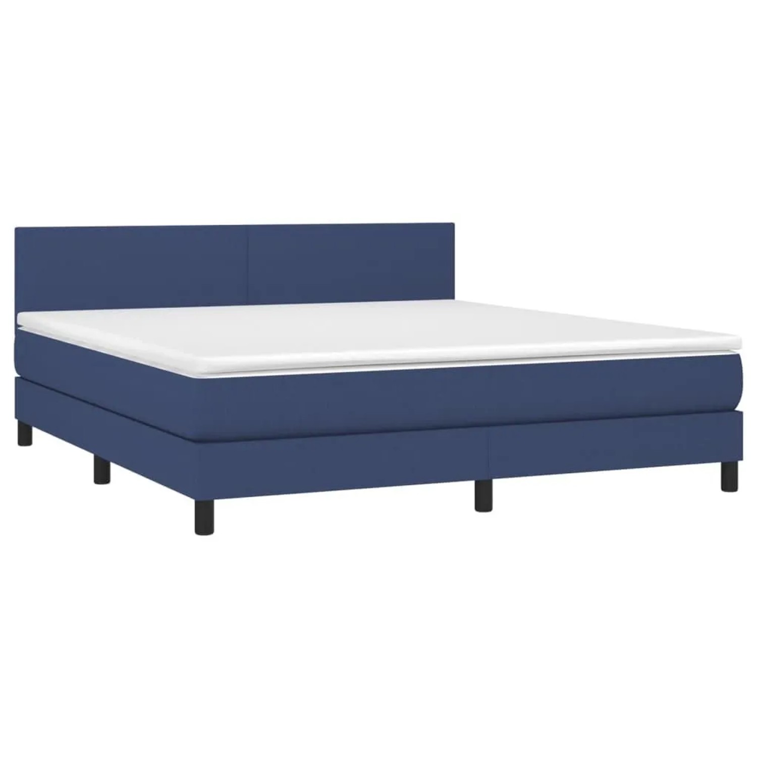 vidaXL Boxspringbett mit Matratze & LED Blau 180x200 cm Stoff 3133019 günstig online kaufen