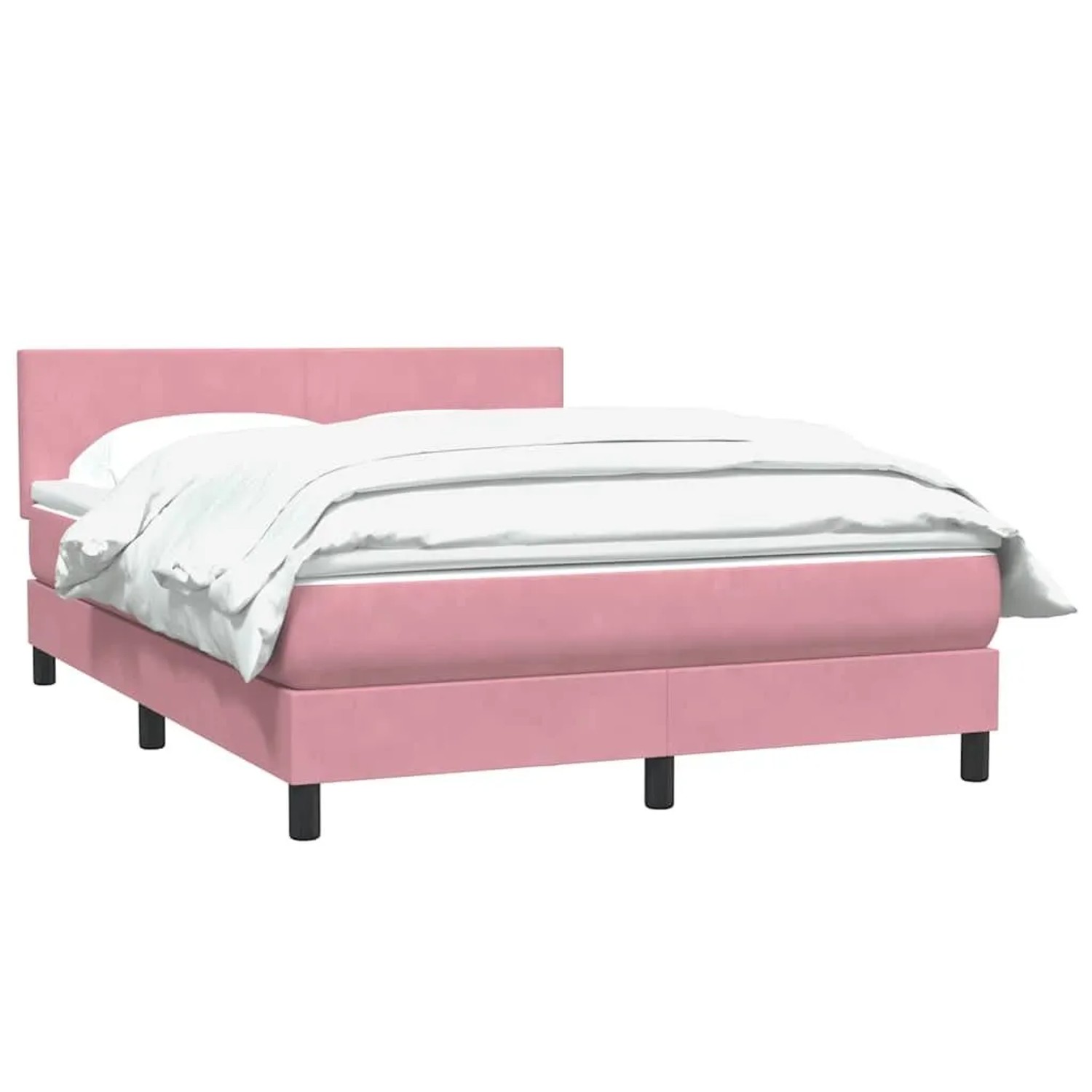 vidaXL Boxspringbett mit Matratze Rosa 140x220 cm Samt 3316070 günstig online kaufen