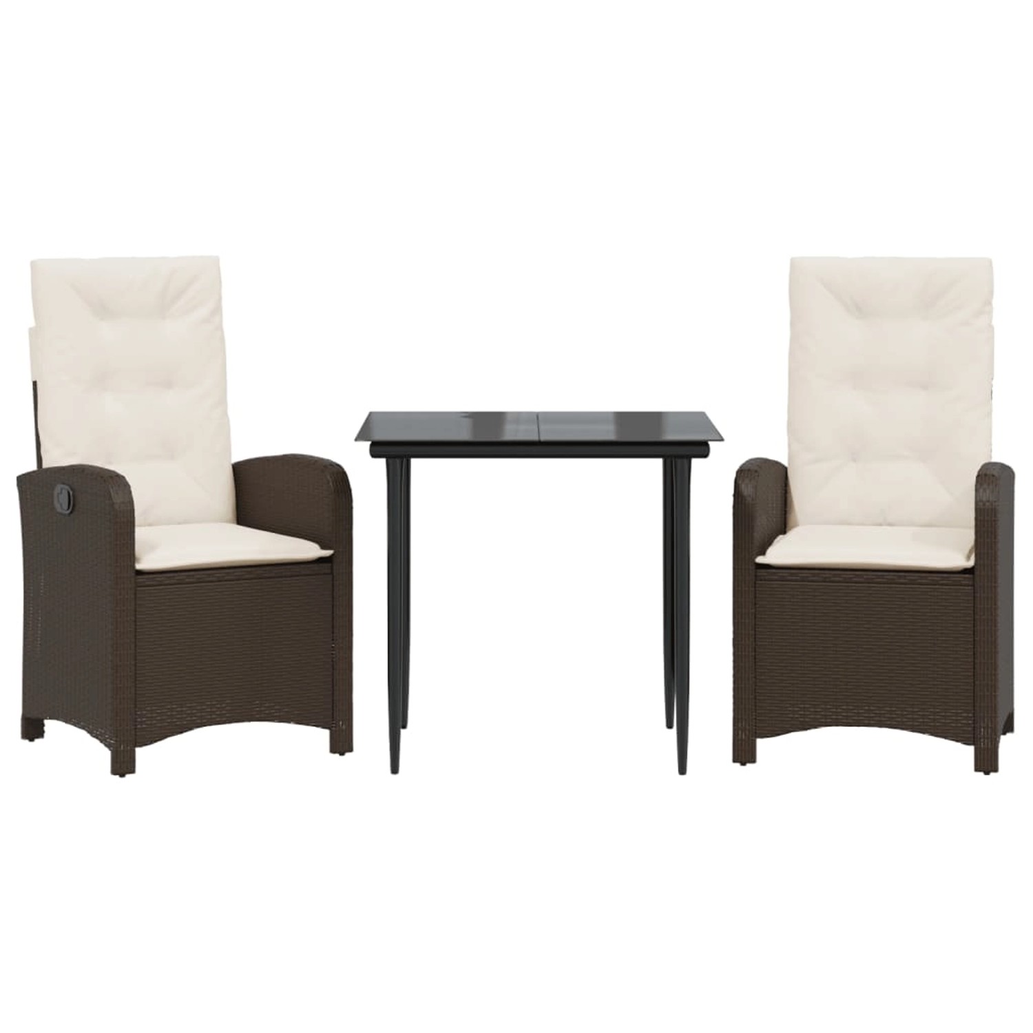 vidaXL 3-Tlg Garten-Essgruppe mit Kissen Braun Poly Rattan 3212330 günstig online kaufen