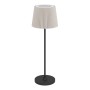 EGLO LED Akku Tischleuchte LEONERO, schwarz/beige, kabellos mit Touchdimmer, 37cm hoch.