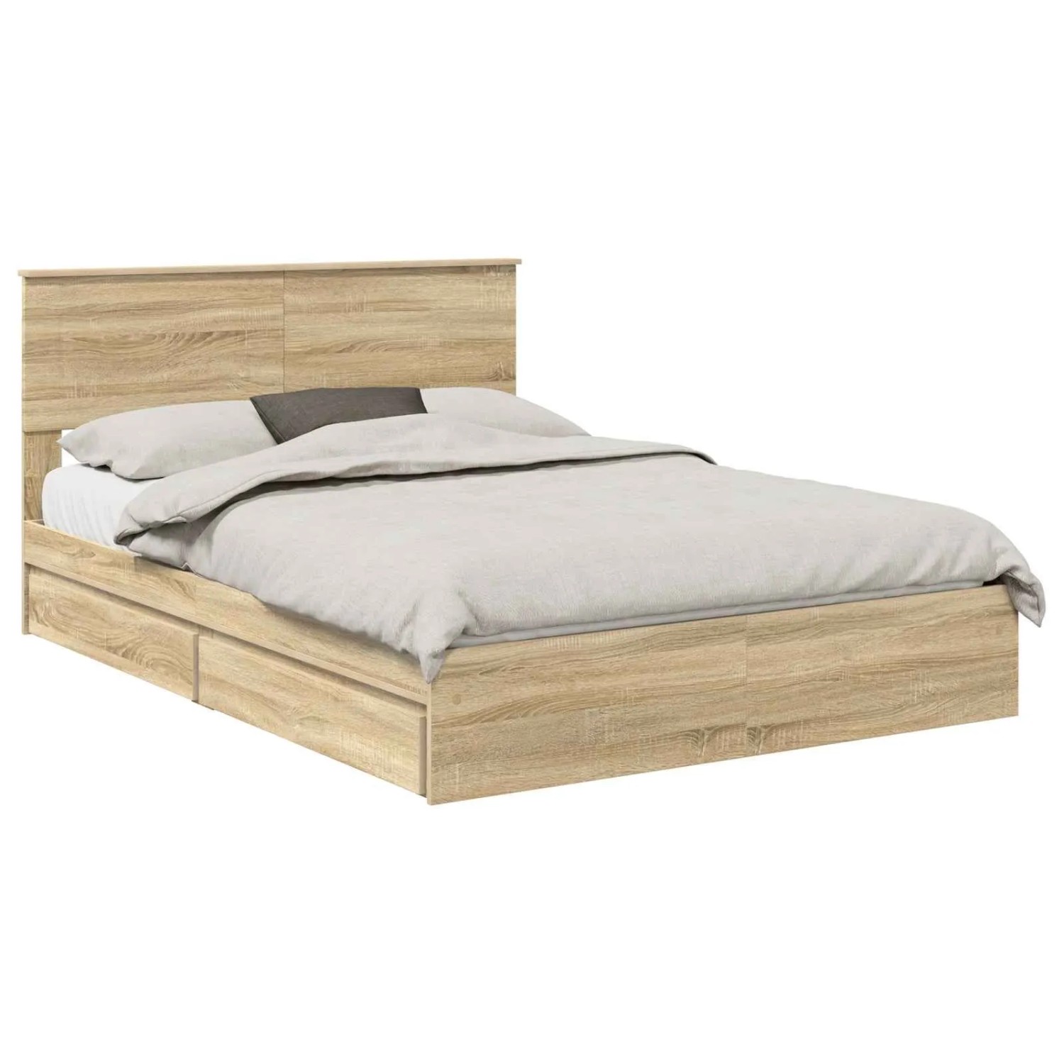 vidaXL Stauraumbett Sonoma-Eiche 160 x 200 cm Holzwerkstoff 3408440 günstig online kaufen