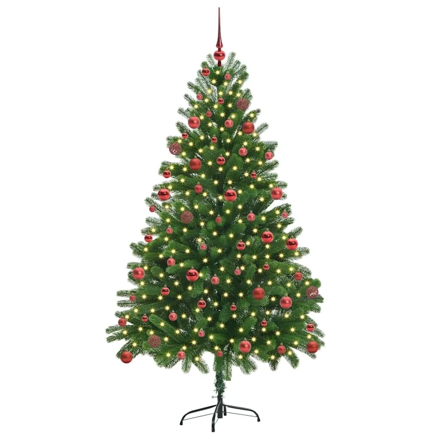 vidaXL Weihnachtsbaum mit 300 LEDs mit Ständer Grün 180 cm PE 3396331
