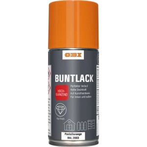 OBI Buntlack Spray Pastellorange, hochglänzend, 150ml Dose.