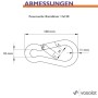 Maßzeichnung eines Edelstahl Feuerwehrkarabiners 11x120 mm. Zeigt Länge 120 mm, Materialstärke 11 mm.