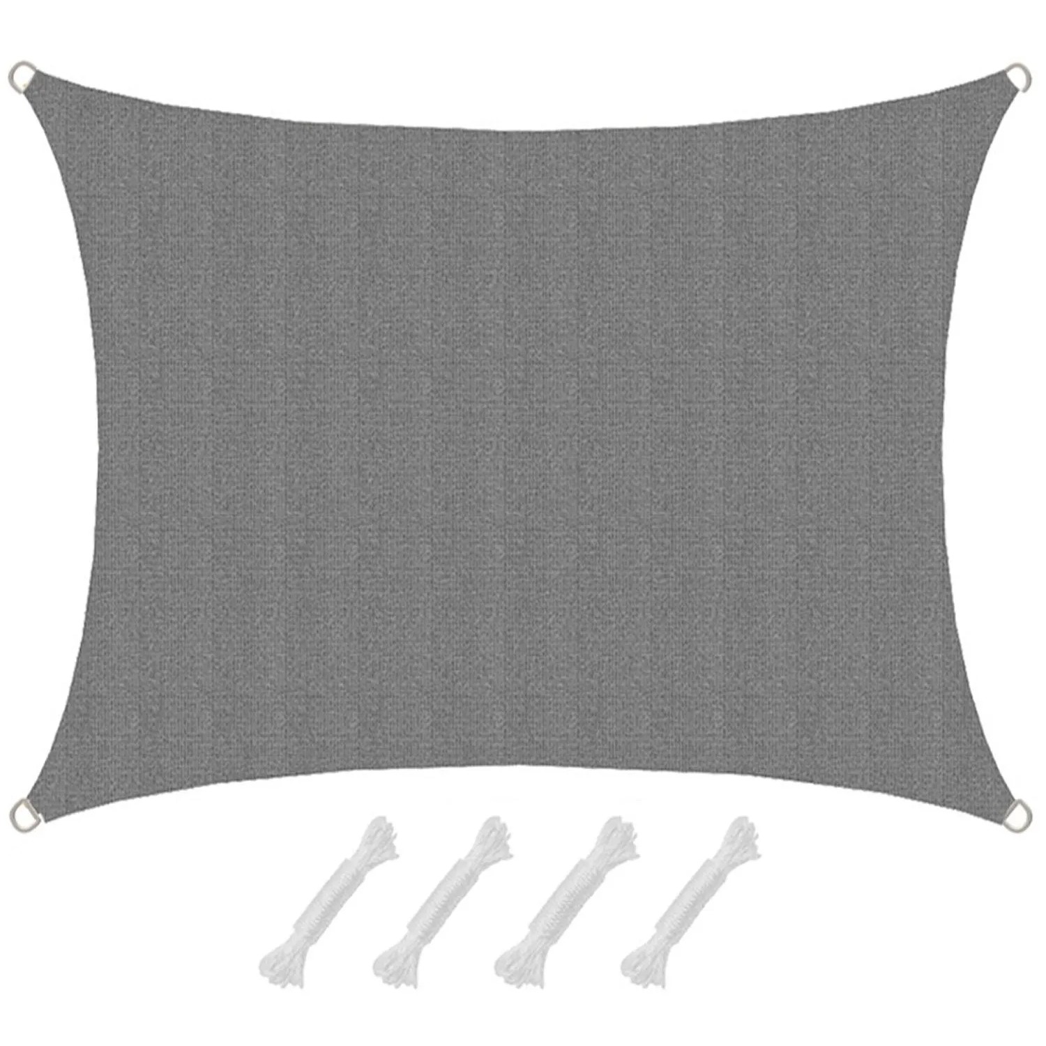 AMANKA HDPE Sonnensegel Wasserdurchlässig - 1,5 x 2 m Viereckig Grau