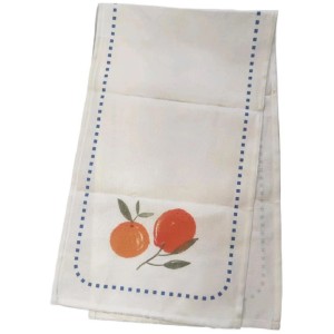 Beiger Boltze Tischläufer Fruits mit Orangen-Motiv, 40x140cm. Dekorative Tischdecke für Küche und Esszimmer.