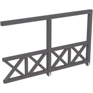 Skan Holz Seitenwand Andreaskreuz, 355x210cm, Fichte schiefergrau, Zubehör für Terrassenüberdachung.