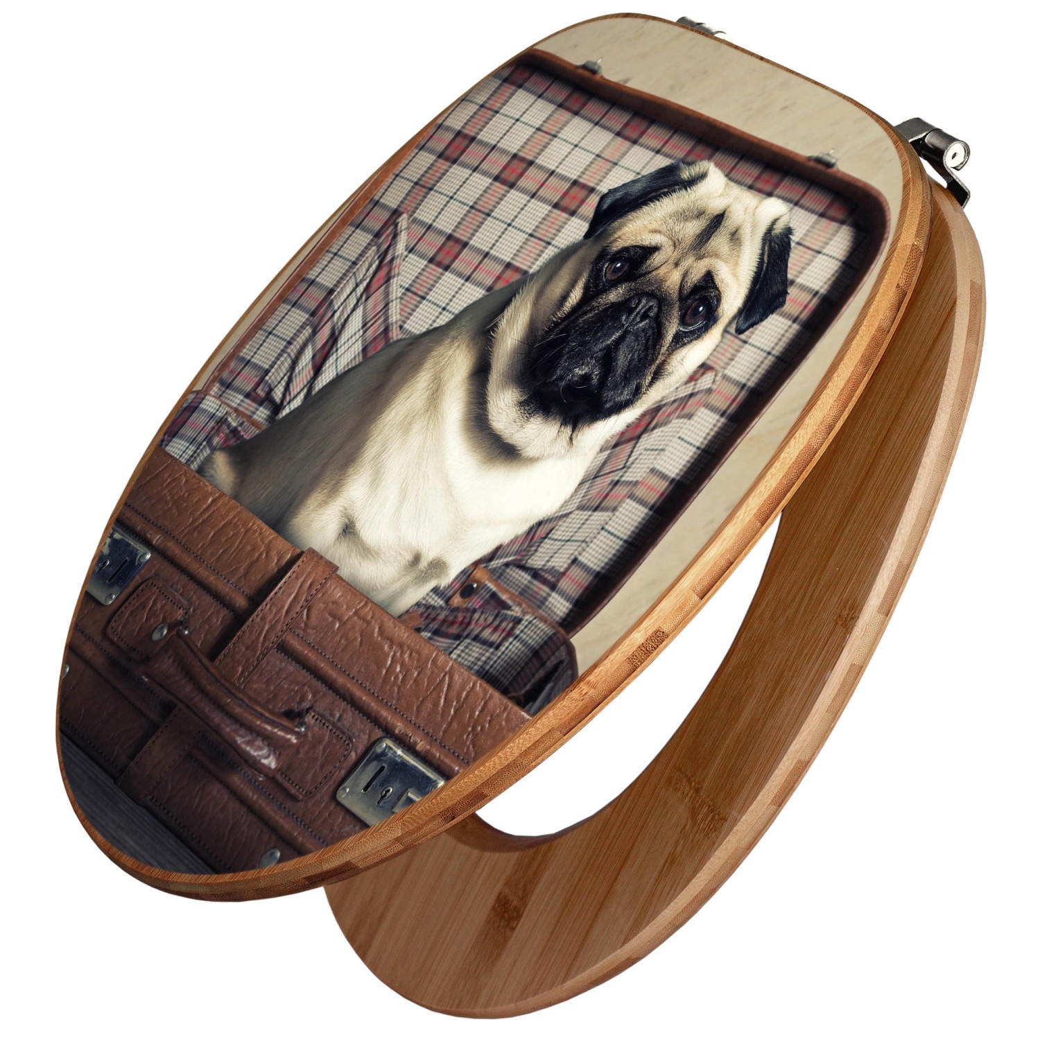 Banjado Design WC Sitz Bambus Toilettendeckel Toilettensitz Bambus Holz Klo günstig online kaufen