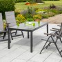 5-teiliges Gartenmöbel-Set Trivero in Diamantbraun mit Tisch und 4 Klappsesseln.