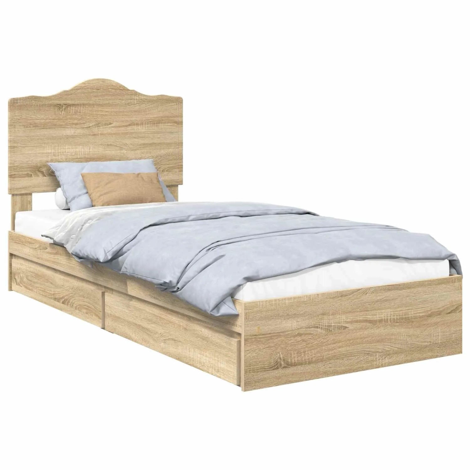 vidaXL Stauraumbett Sonoma-Eiche 100 x 200 cm Holzwerkstoff 3413536 günstig online kaufen