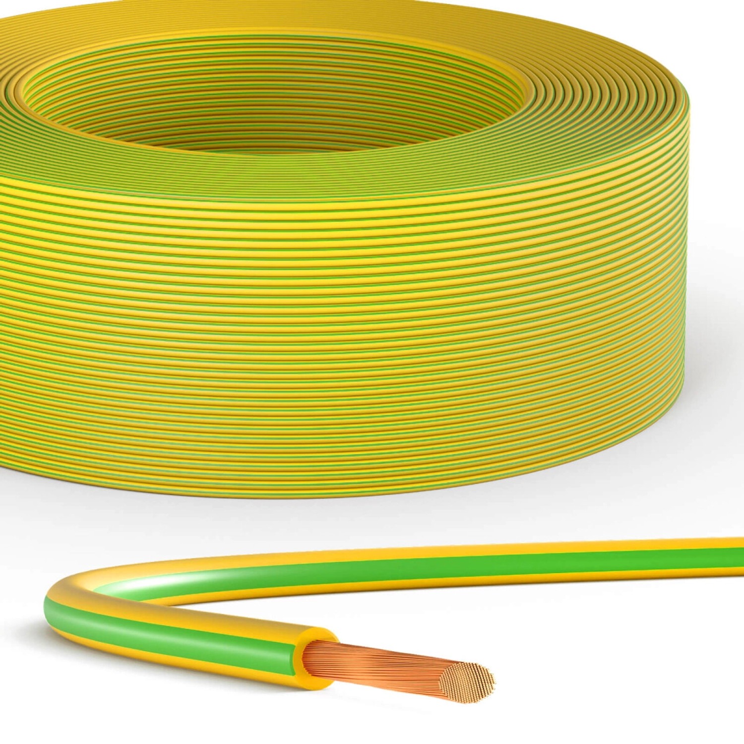hb-digital PVC Aderleitung 100m H07V-K Erdungskabel 4mm2 Erdungsleitung Flexibel