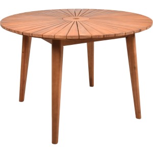 Runder Gartentisch Fremont aus Akazienholz, Teil des 5-teiligen Gartenmöbel-Sets Fremont/Visalia.
