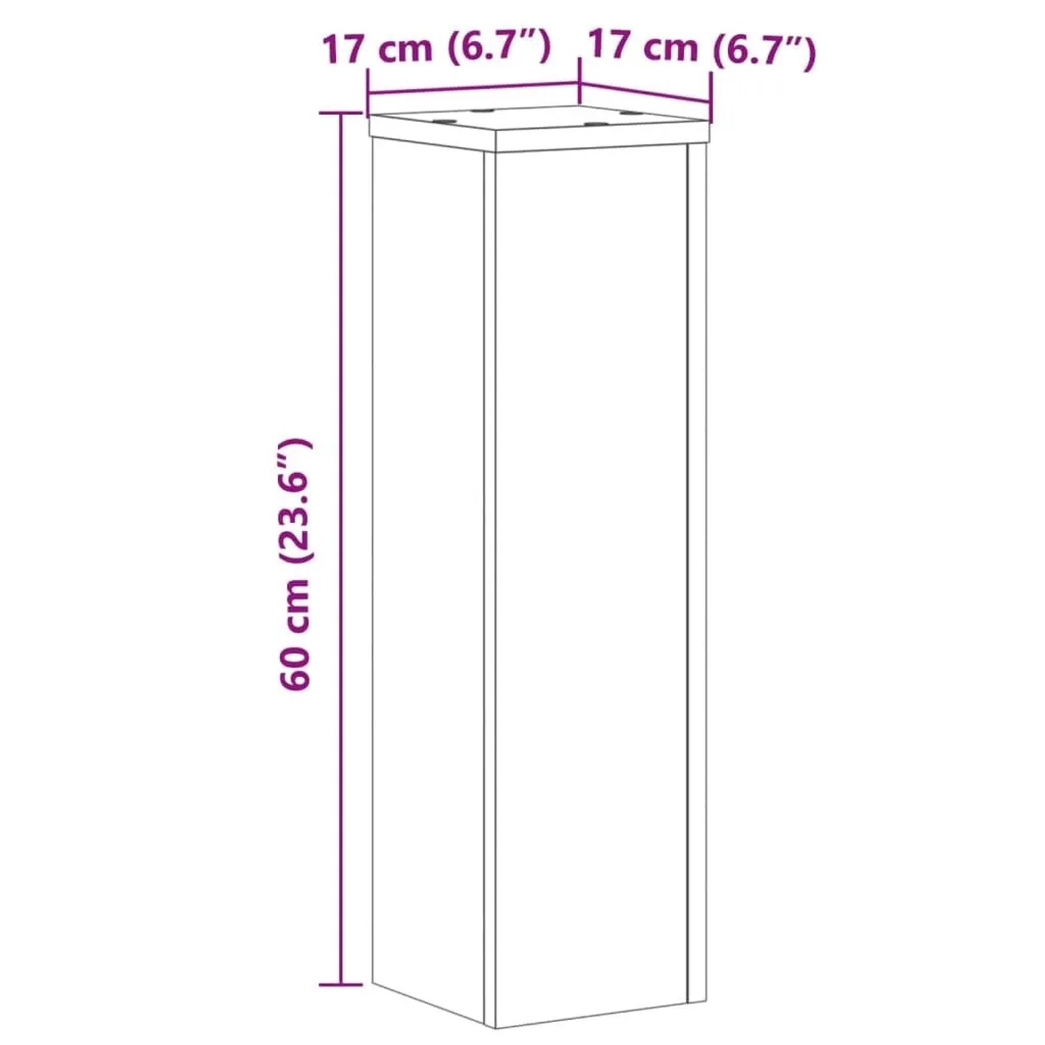 2er Set Pflanzenständer in Altholz-Optik, 17x17x60cm, aus Holzwerkstoff.