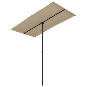 vidaXL Sonnenschirm mit Aluminium-Mast 180x110 cm Taupe 47331