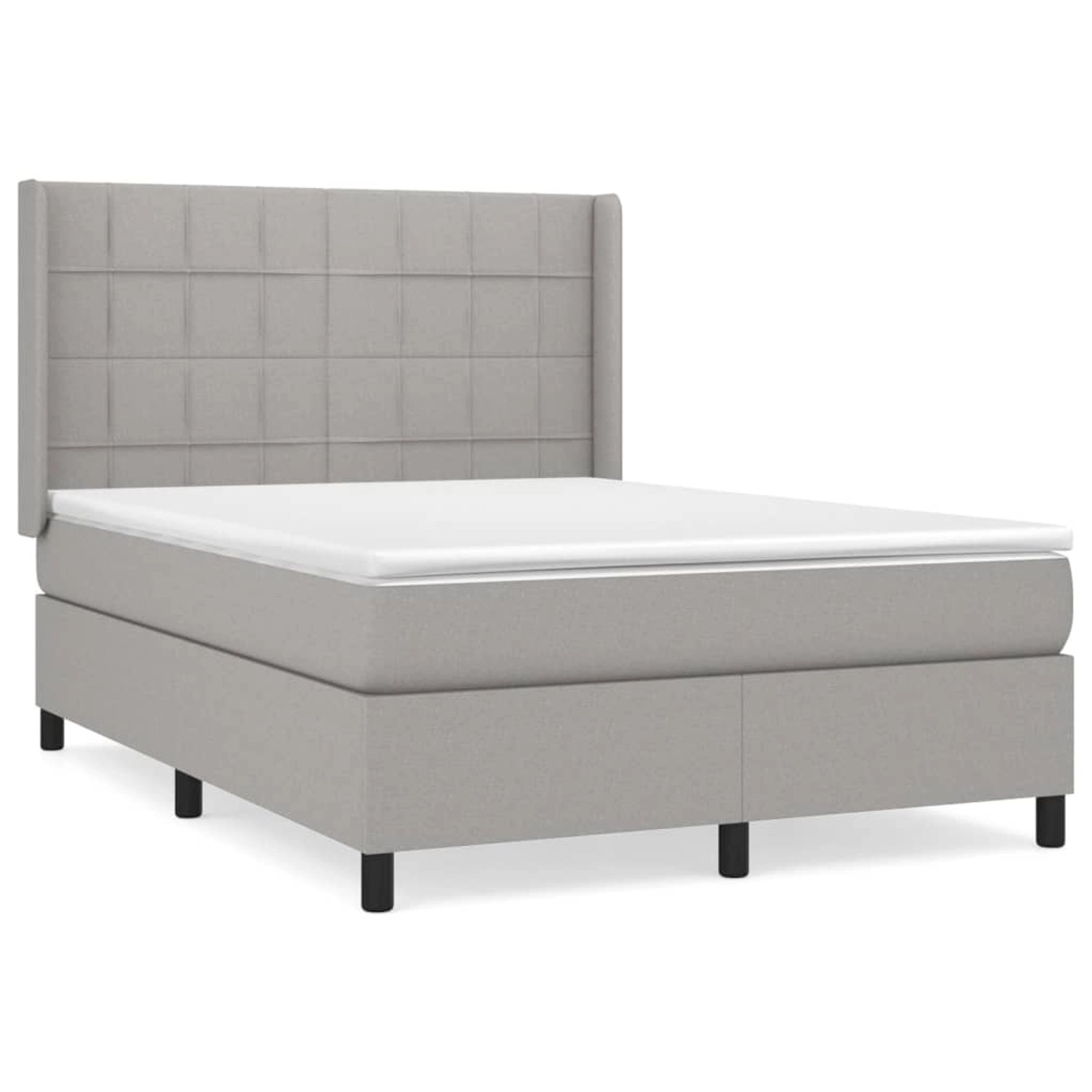 vidaXL Boxspringbett mit Matratze Hellgrau 140x190 cm Stoff 3131425 günstig online kaufen
