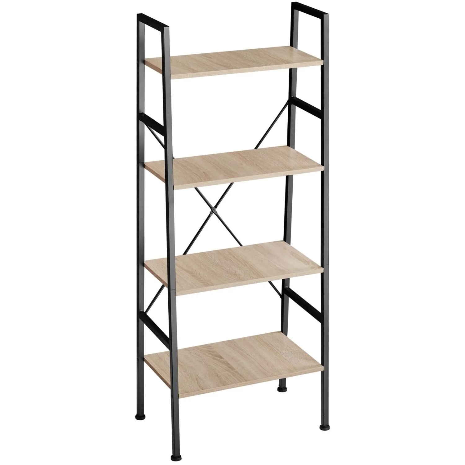 Tectake Leiterregal Newcastle Industrial Style Holz und Stahl  57 50 x 35 50 x 139 cm Industrial Holz Hell  Eiche Sonoma