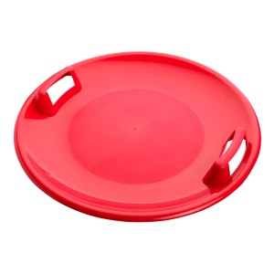 Roter Rutschbob Superstar, Ø 60 cm, mit Haltegriffen aus robustem Kunststoff.