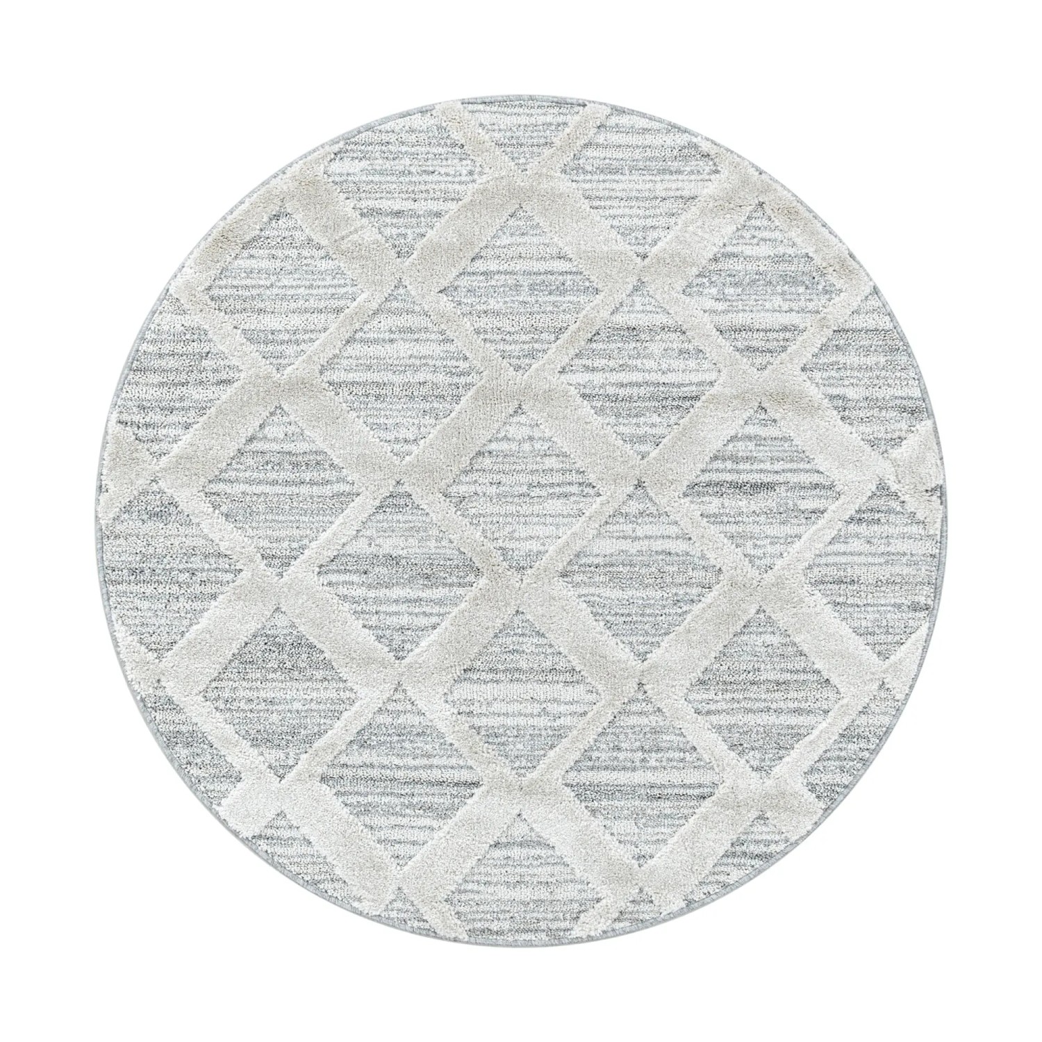 Ayyildiz Hochflorteppich Pisa 4703 Grau Ø 80 cm