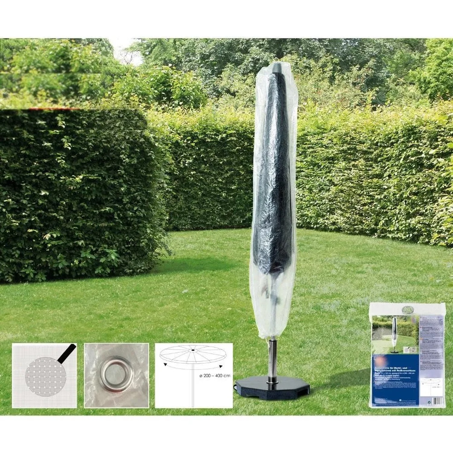 Boni-shop Gartenschirm Schutzhülle Transparent  Ø200-400cm 30x193cm Abdecku günstig online kaufen