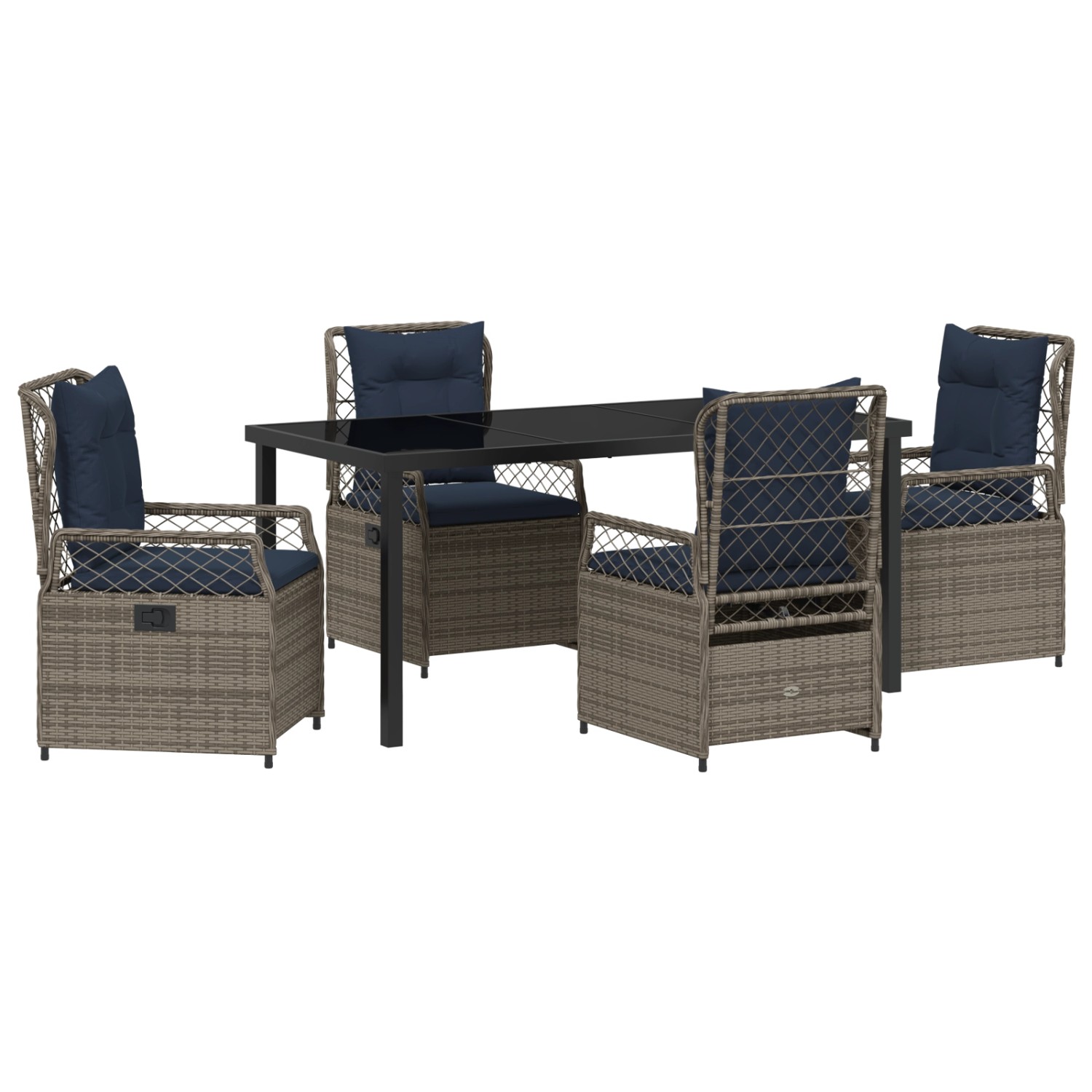 vidaXL Garten Essgruppe 5-Tlg Grau Poly Rattan 3381054 günstig online kaufen