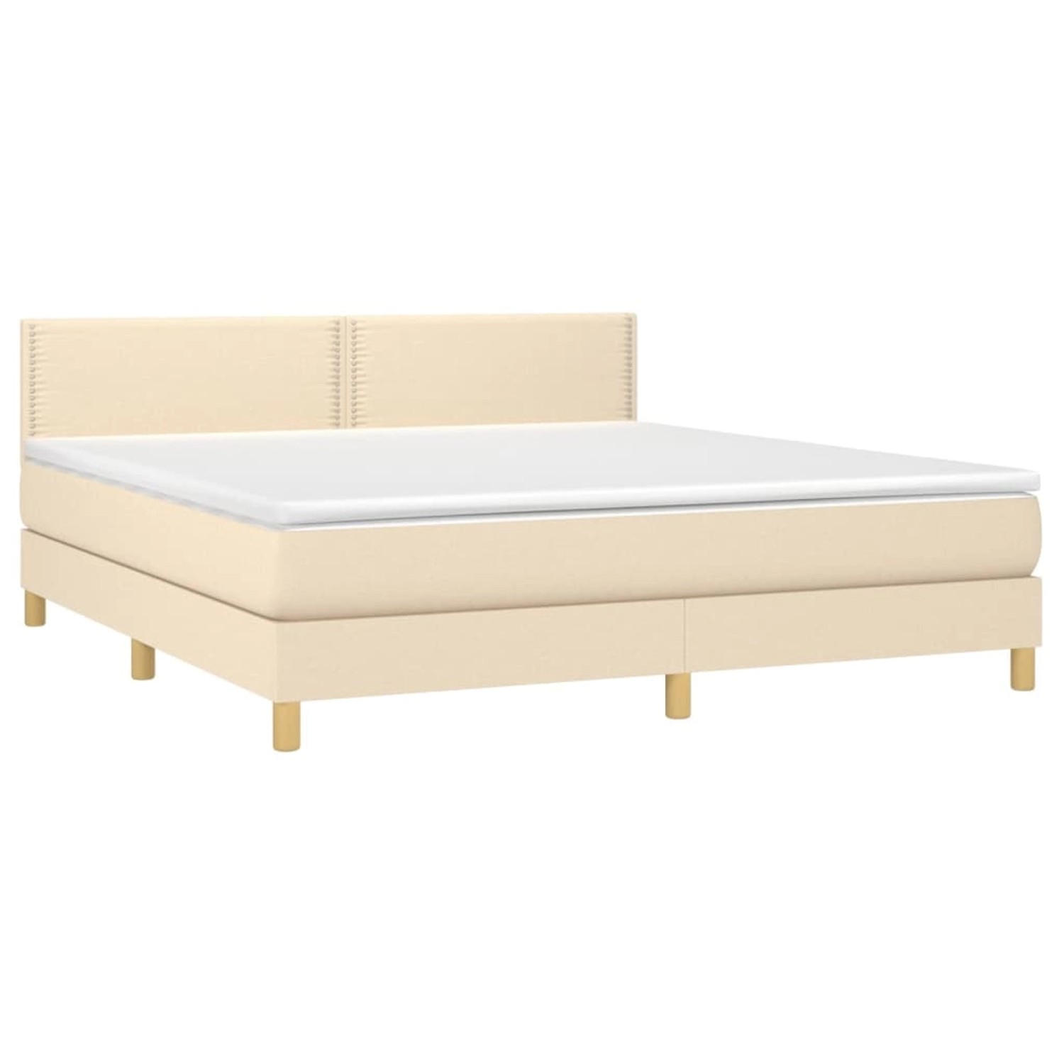 vidaXL Boxspringbett mit Matratze & LED Creme 180x200 cm Stoff 3133658 günstig online kaufen