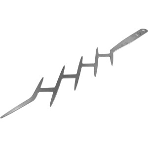 Grillspieß Herkules aus Edelstahl, 38 cm, mit Öse zum Aufhängen. Ideal für Grillgut wie Fleisch und Gemüse.