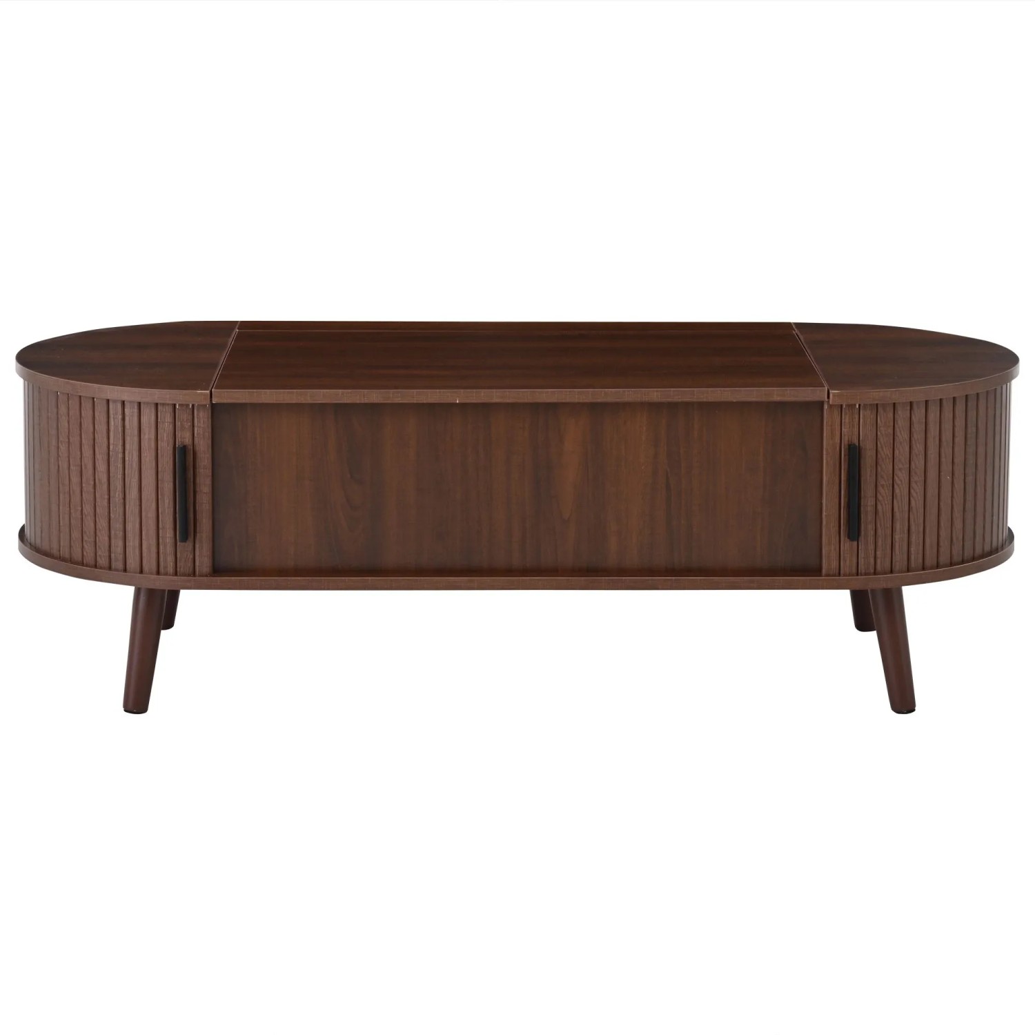 ModernLuxe Couchtisch Höhenverstellbar mit Stauraum 5 Ablagen MDF Braun