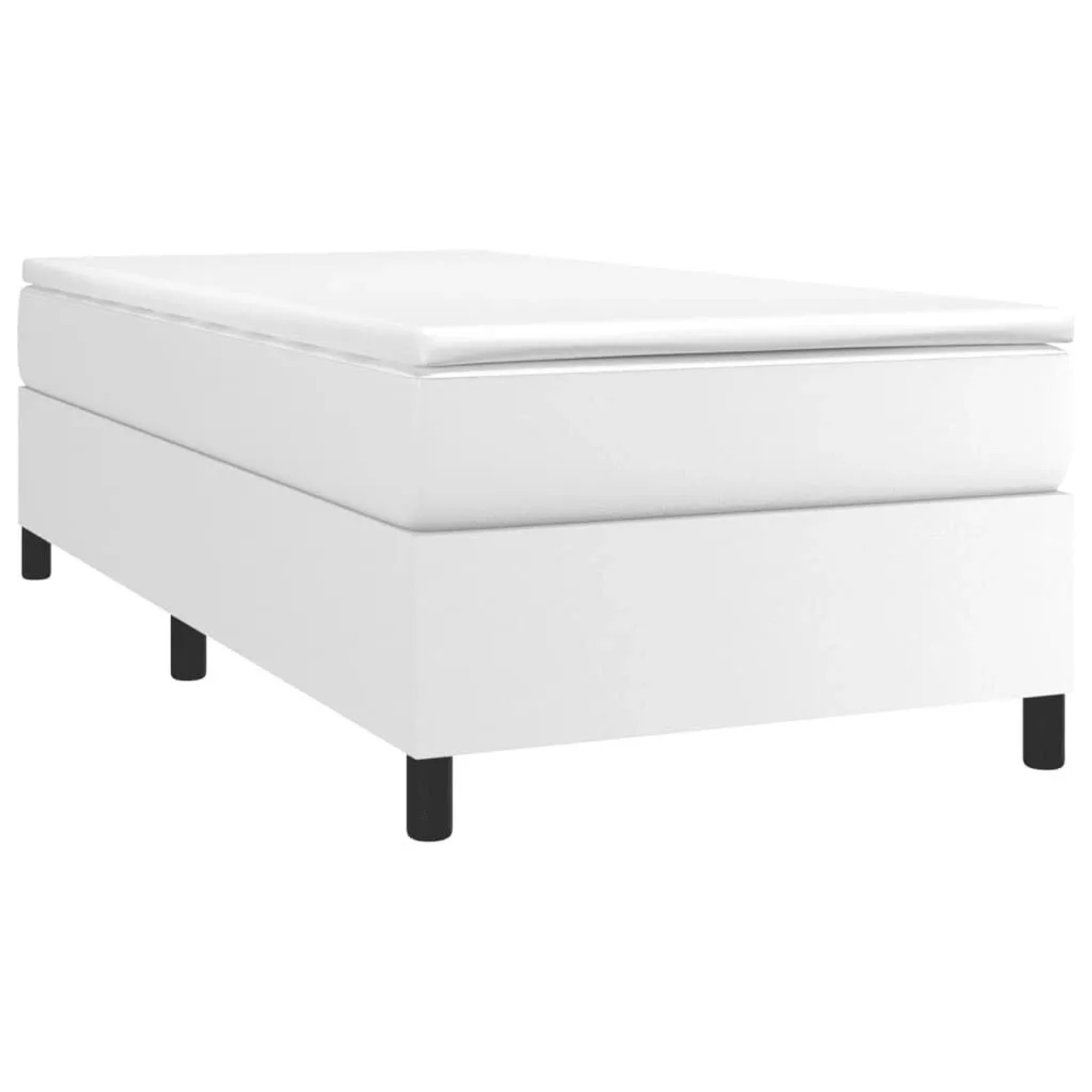 vidaXL Boxspringbett mit Matratze Weiß 90x190 cm Kunstleder 3144579 günstig online kaufen