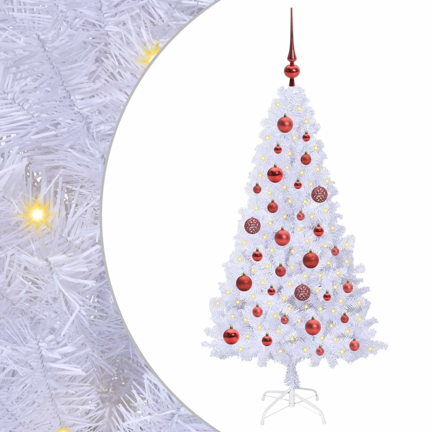 vidaXL Künstlicher Weihnachtsbaum Weiß 120 cm PVC und Stahl 3426749