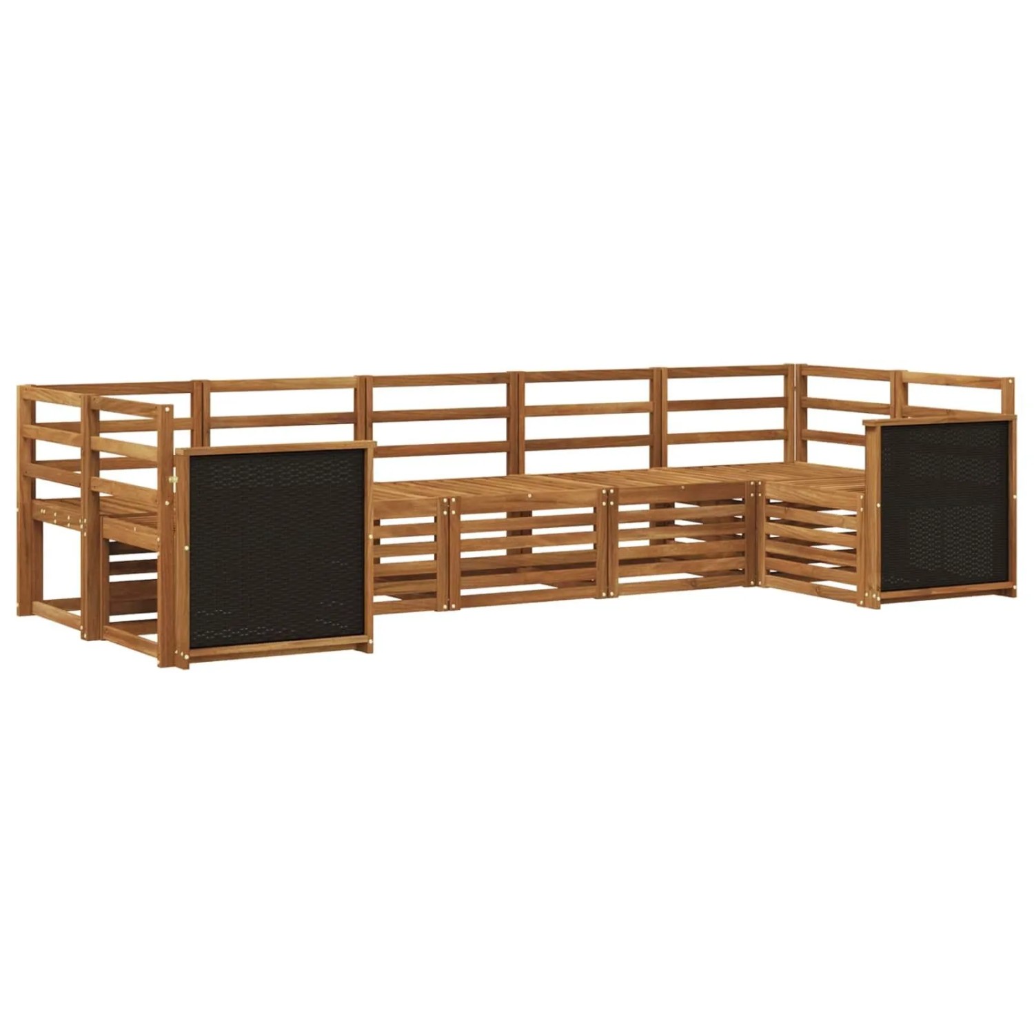 vidaXL Ecksofa Set 6 Stk Natur Massivholz Akazie 3384790