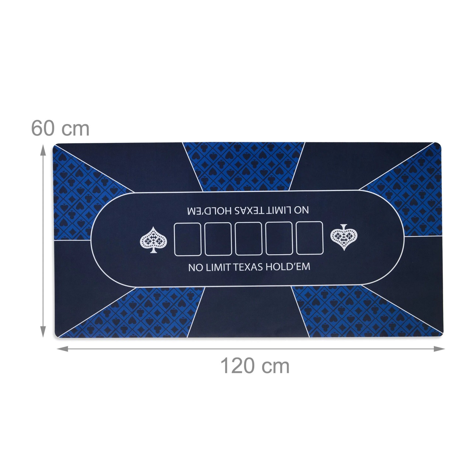 Relaxdays Pokermatte Polyester Gummi Blau Rutschfest Wasserdicht 120 cm x 60 cm 1 kg_4