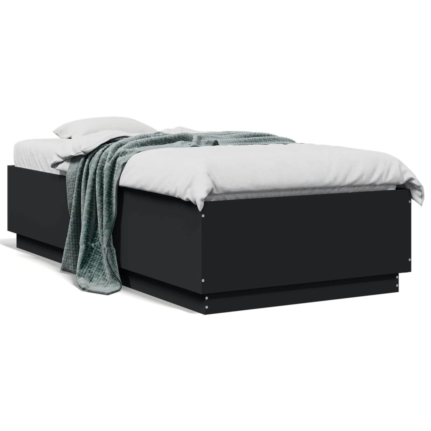 vidaXL Bettgestell Schwarz 75x190 cm Holzwerkstoff 3209759 günstig online kaufen