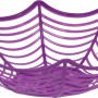 Lila Korb aus PP-Material in Spinnennetz-Optik, 27,5 cm, mit kleiner Spinne – ideal für Halloween.