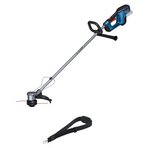 Bosch Professional GRT 18V-33 Akku-Rasentrimmer (ohne Akku) mit Schultergurt.