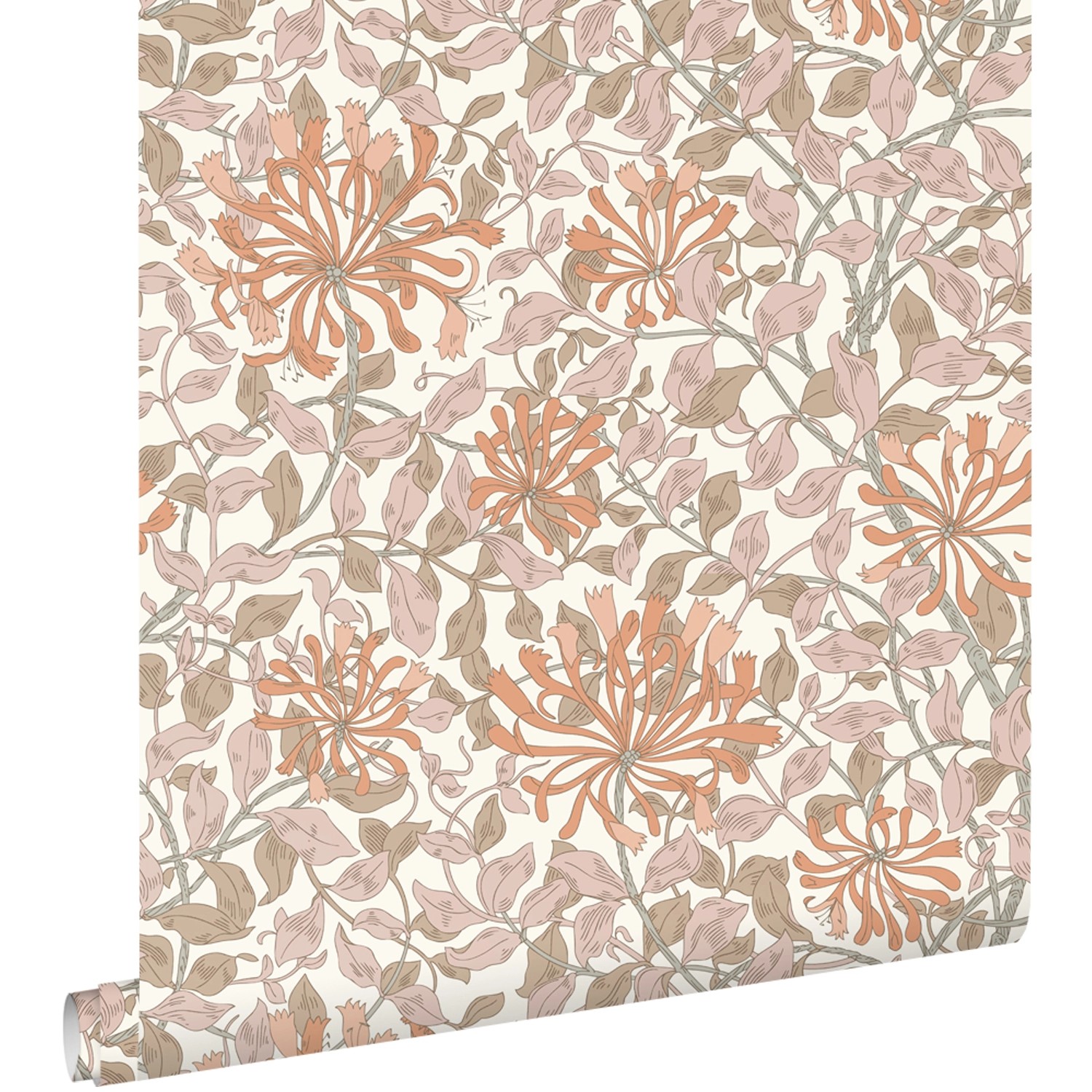 ESTAhome Tapete Blumen Terrakotta und Altrosa 50 x 900 cm günstig online kaufen