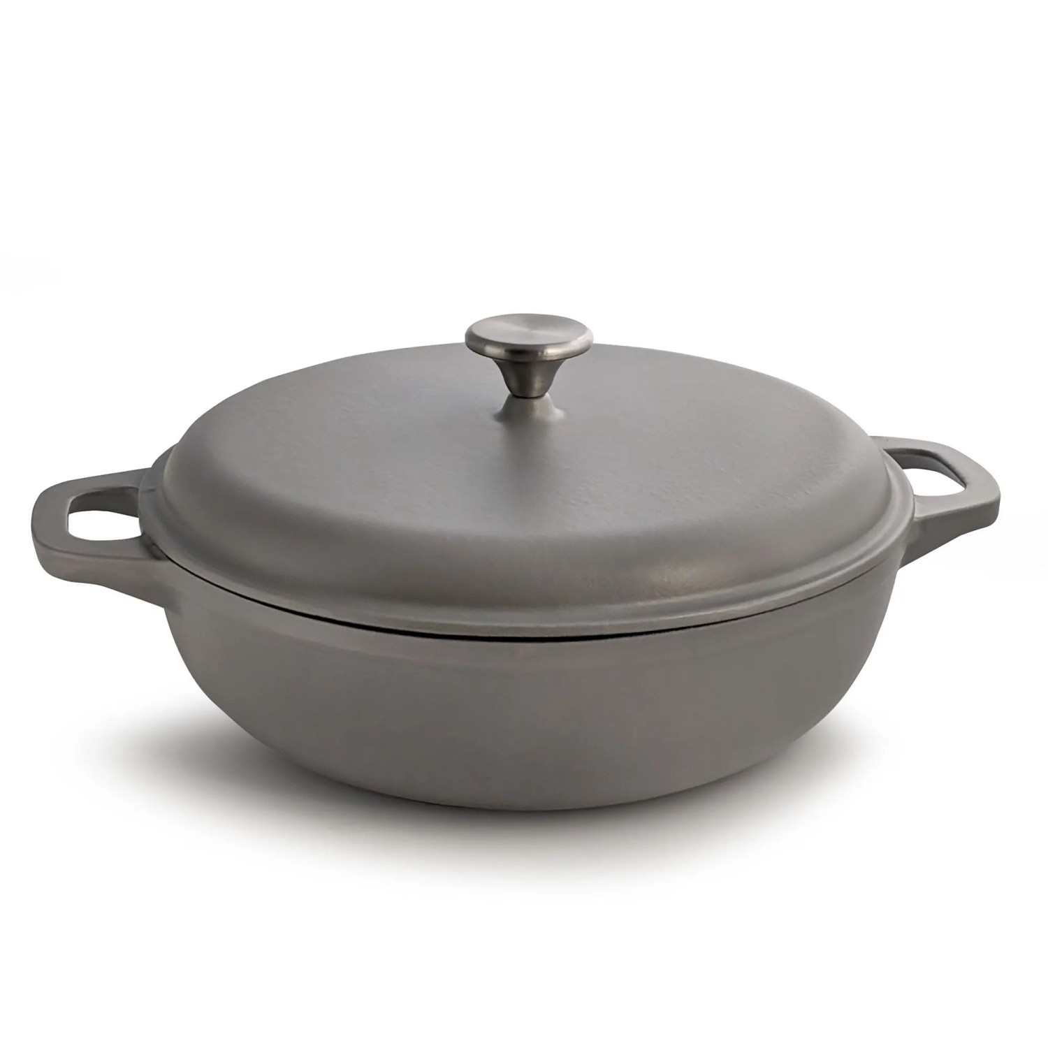 osoltus Gusseisen Bauernpfanne M Deckel 30cm Hellgrau
