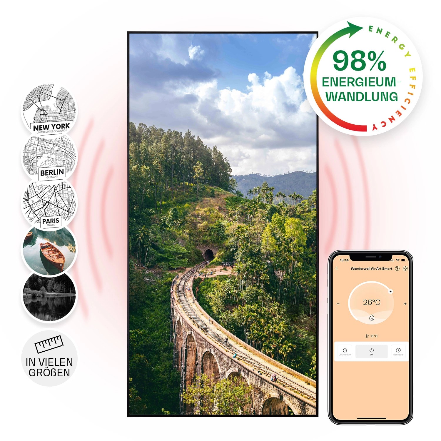 Klarstein Wonderwall Air Art Smart Infrarotheizung Wandinstallation App-Ste günstig online kaufen