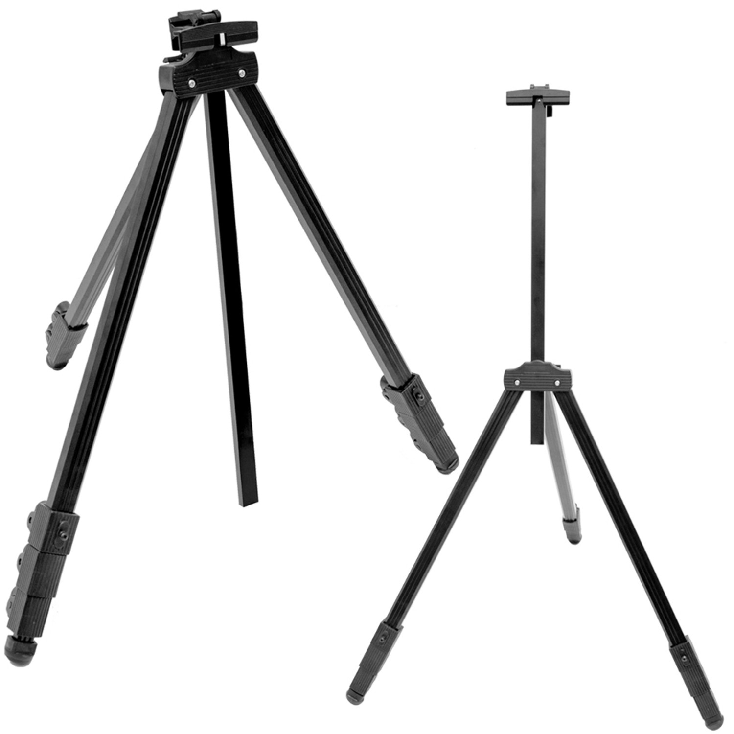 Schwarze eyepower Aluminium Staffelei, 58x180cm, für Keilrahmen bis 95cm Höhe.