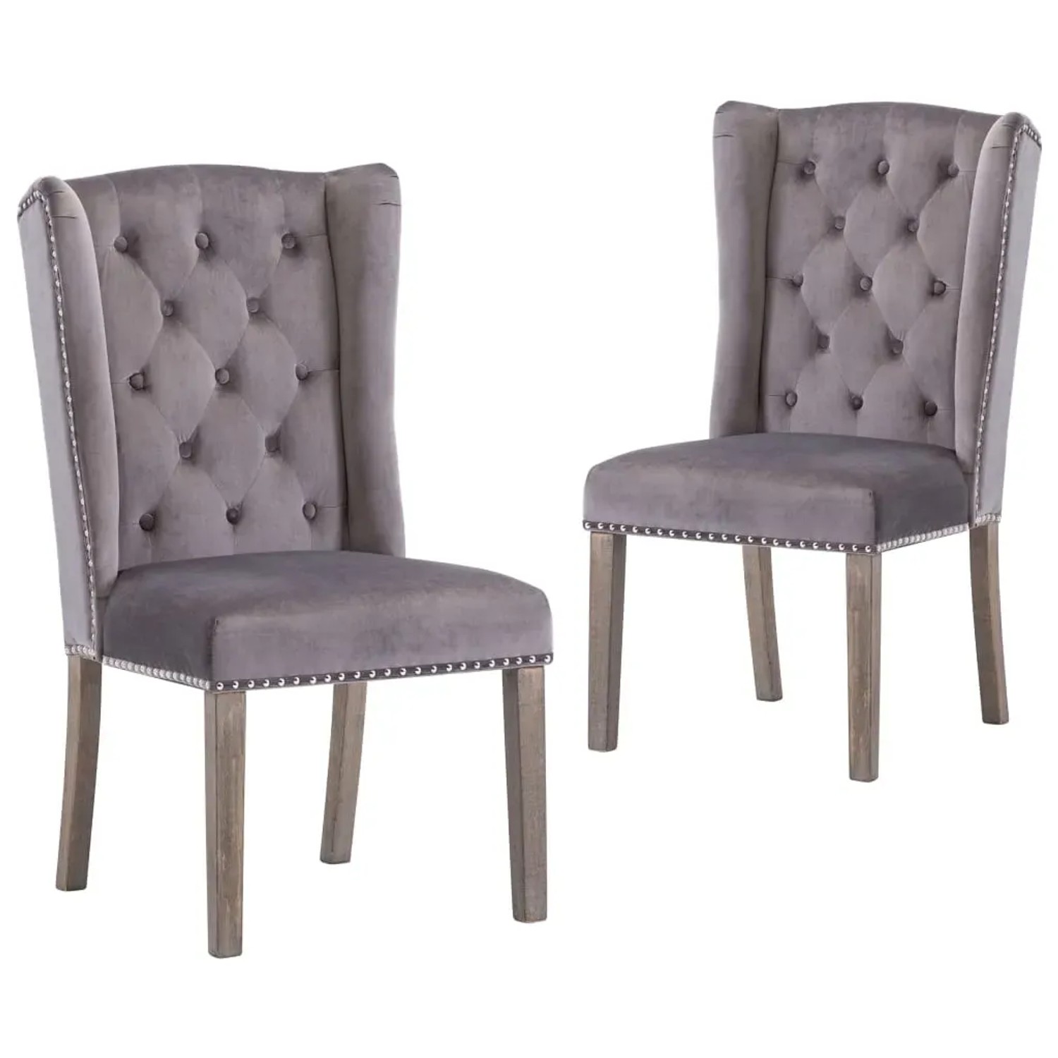 vidaXL Esszimmerstühle 2 Stk Grau Samt 3055850
