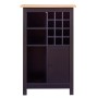 Schwarzer Weinschrank Helina mit Fächern und Tür, modernes Design, 77x33x124cm.