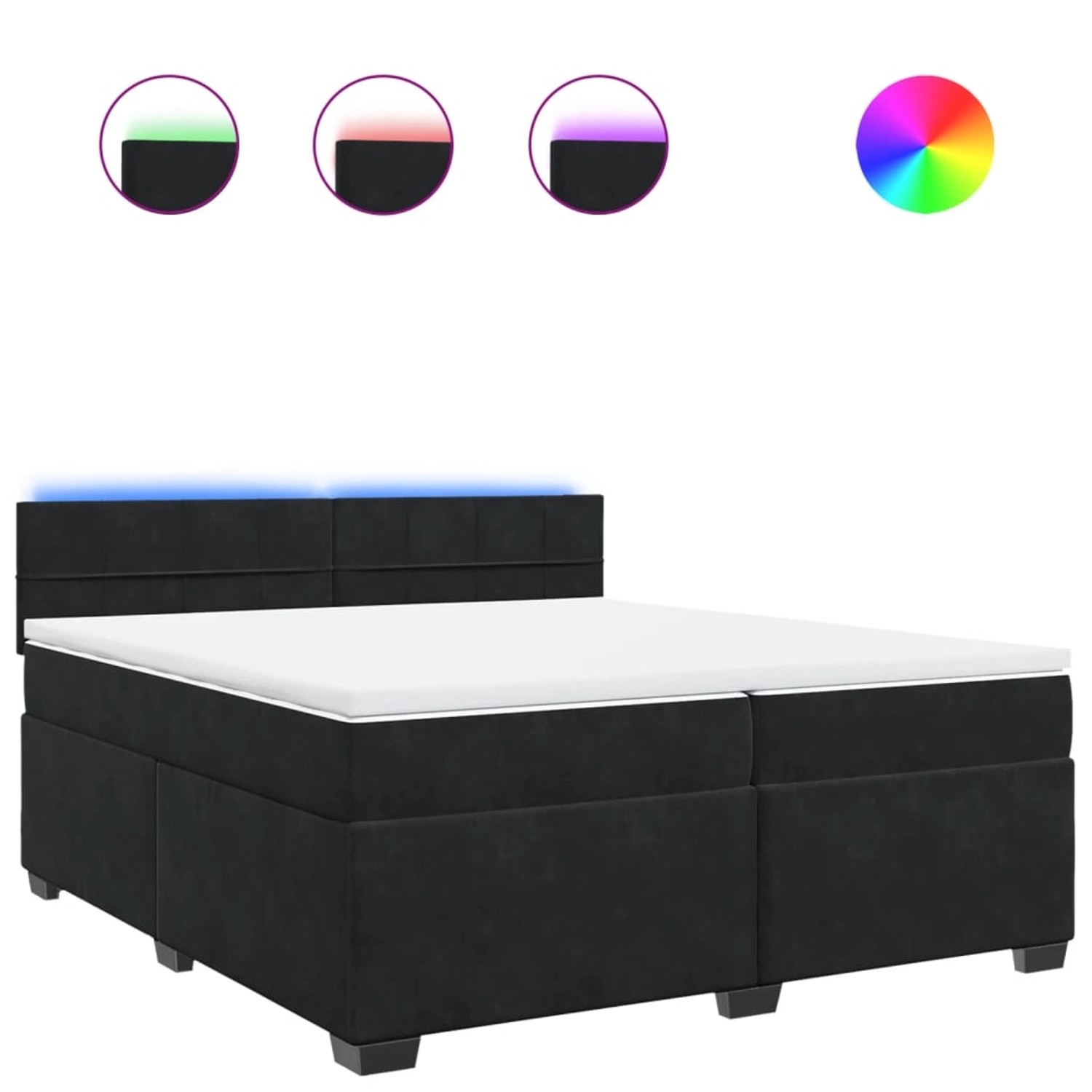vidaXL Boxspringbett mit Matratze Schwarz 200x200 cm Samt 3288704 günstig online kaufen