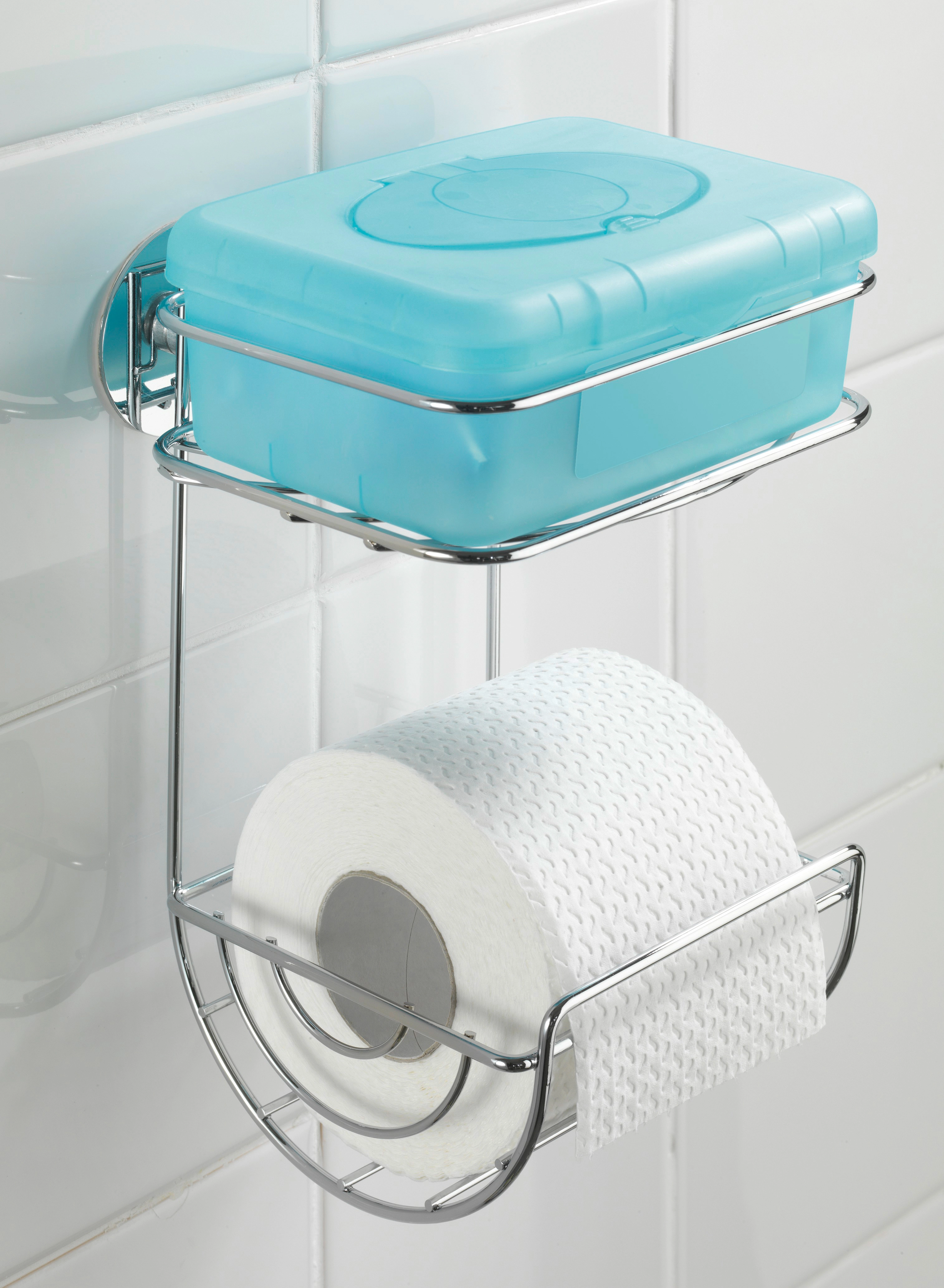 Wenko WC-Papierhalter Turbo-Loc Befestigen ohne Bohren bei Chrom kaufen Ablage OBI m