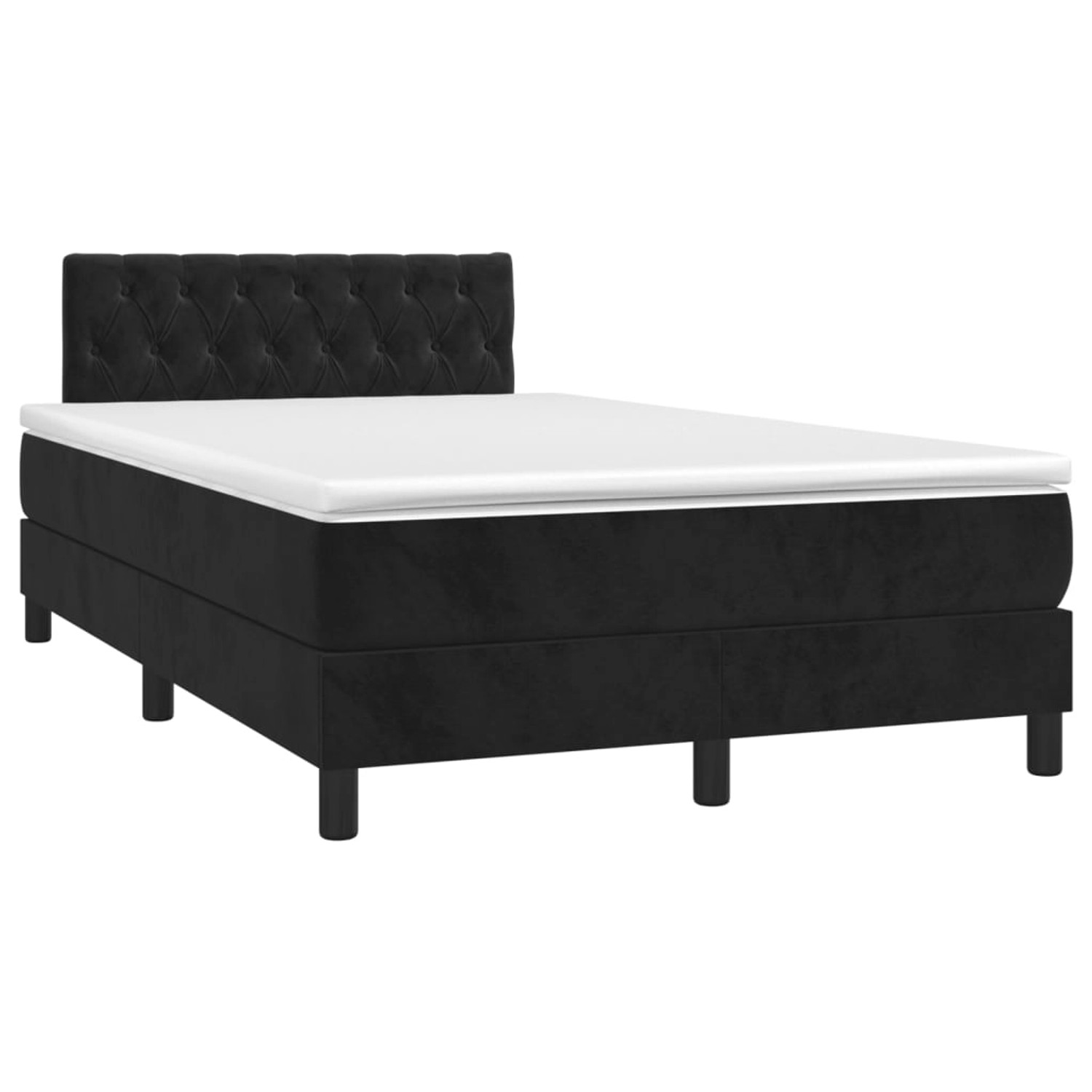 vidaXL Boxspringbett mit Matratze & LED Schwarz 120x200 cm Samt 3134575 günstig online kaufen