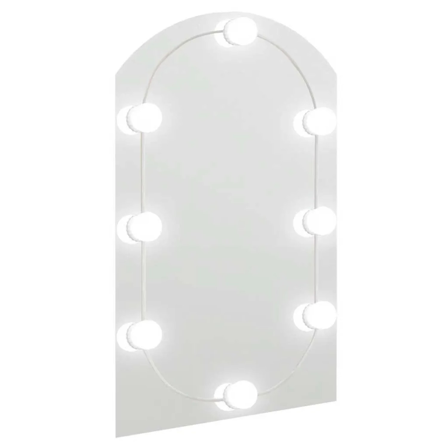 vidaXL Spiegel mit LED-Leuchten 60x40 cm Glas Bogenförmig 3102976