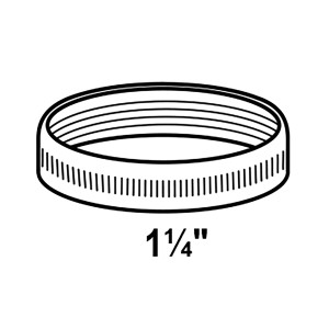 Chrom Rändelmutter 41,9 mm (1 1/4) mit Dichtung für Excentersiphon.