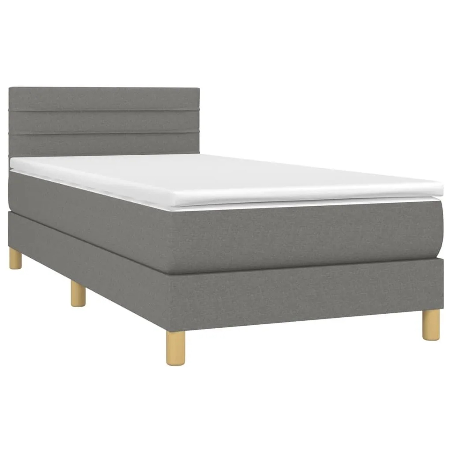 vidaXL Boxspringbett mit Matratze & LED Dunkelgrau 80x200 cm Stoff 3133750 günstig online kaufen