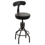 2er-Set Barhocker N22 Schwarz im Industrie-Design mit Rückenlehne, höhenverstellbar.