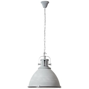 Betongraue Brilliant Pendelleuchte Jesper, Ø 47 cm, im Industrial-Stil.